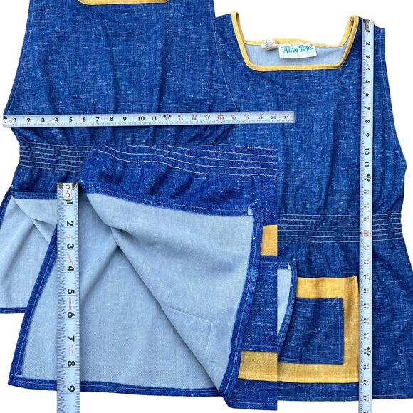 Whittenton 'Alive Tops' Apron Smock Top Sz M - Picture 2 of 3